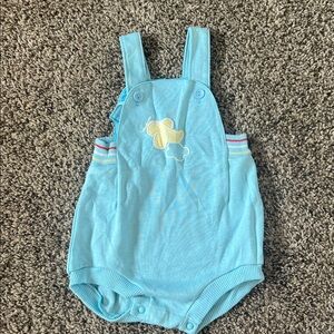 Vintage Carter's Airplane Light Blue Bubble Baby Outfit